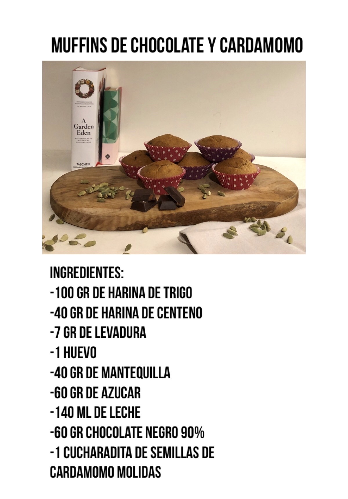 muffins cardamomo con chocolate