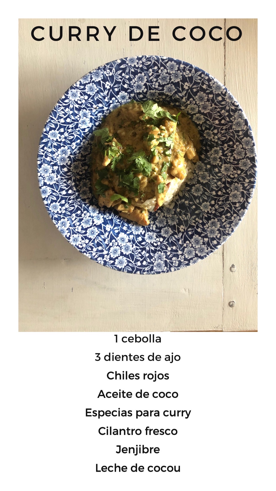 pollo al curry de coco